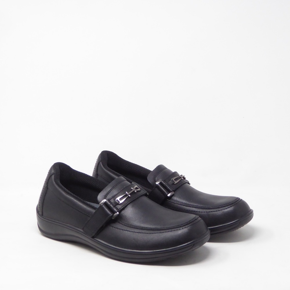 Orthofeet Chelsea Womens Loafers Black Leather Orthopedic Slip On 10.5 A Narrow